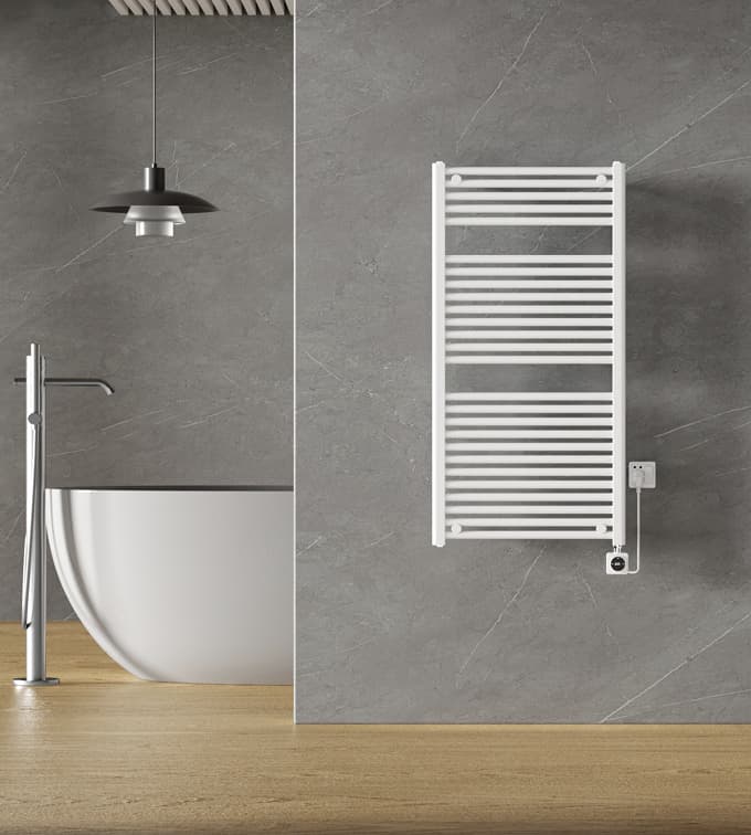 Smart - elektrische handdoekradiator - Glans Wit - 118,5 x 60