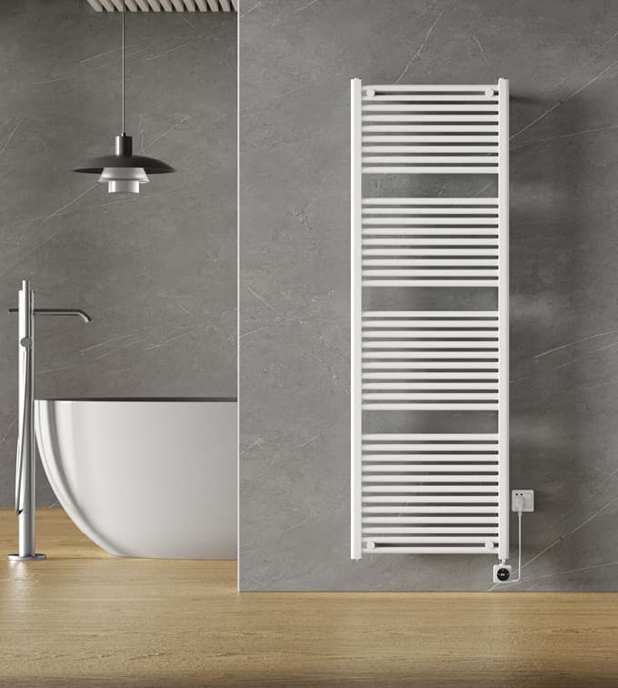 Smart - elektrische handdoekradiator (1000 Watt) Glans Wit - 181,7 x 60 Cm