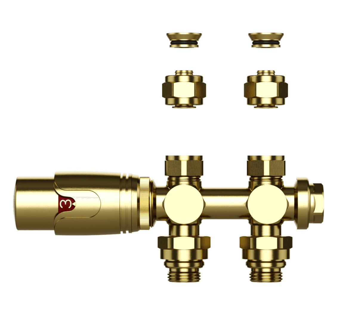 Thermostatisch Multi blok set - Geborsteld Goud - 15 / 16 mm