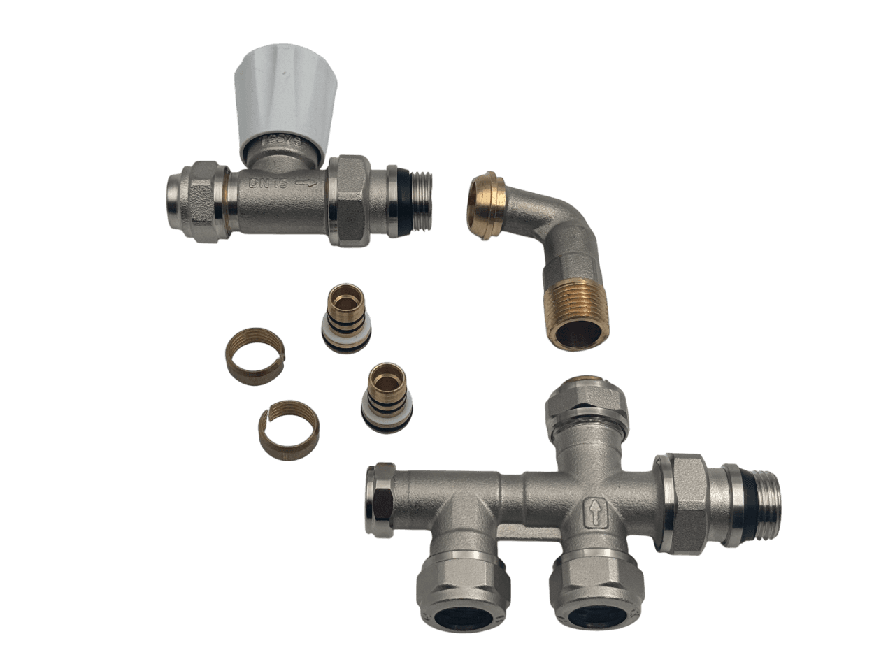 GH combi rechte kraan 15mm + onderblok 16mm