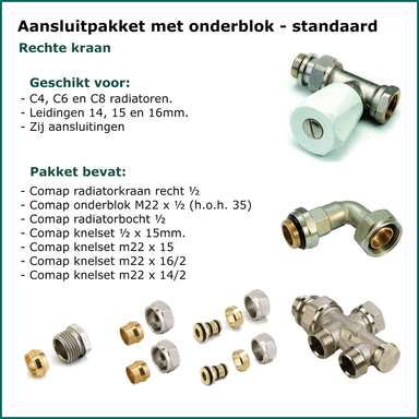 Set 6 - Aansluitset Recht - Onderblok - Standaard