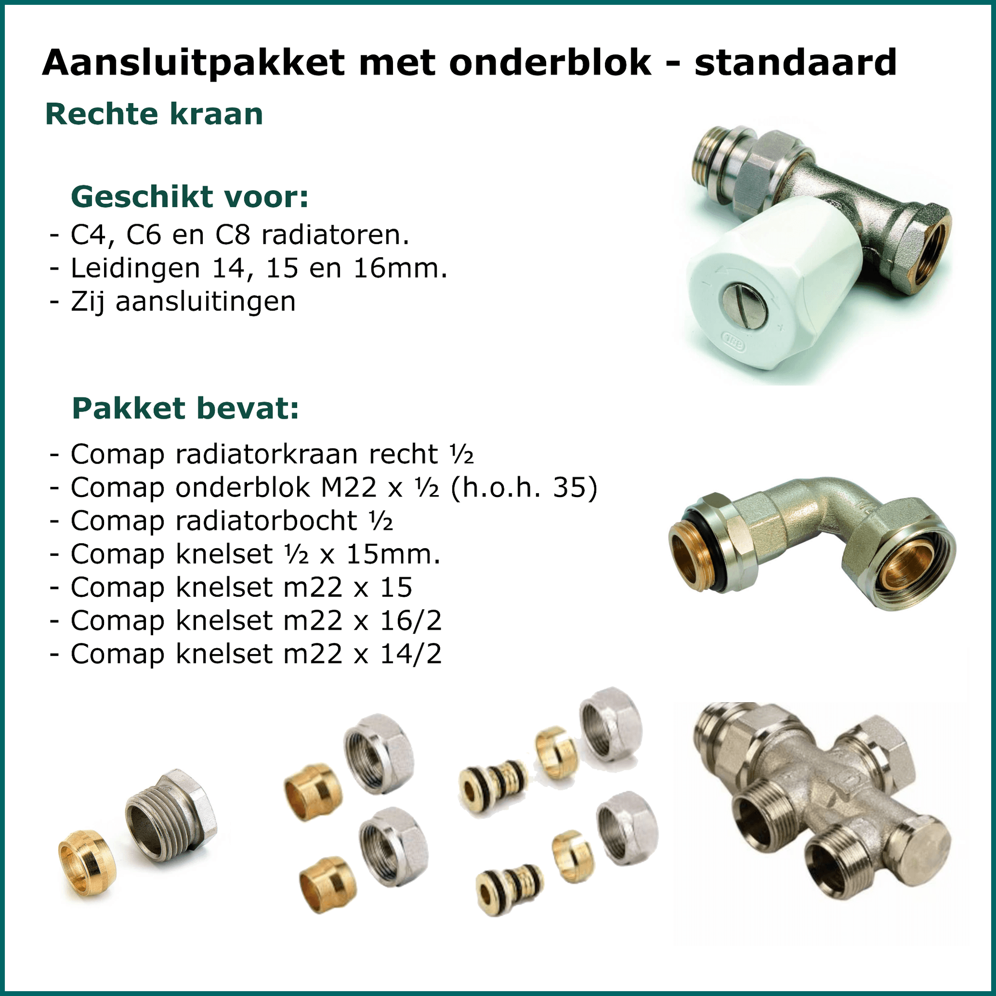 Set 6 - Aansluitset Recht - Onderblok - Standaard