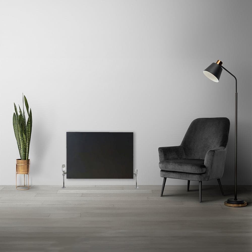 H30 x B120 T22 - Paneelradiator C4 vlakke voorzijde Mat Zwart