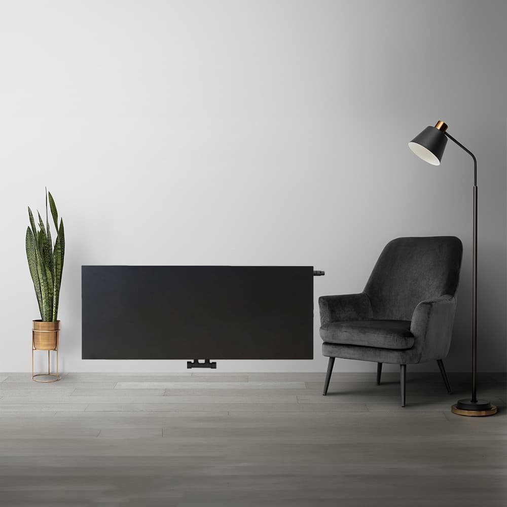 H60 x B120 T22 - Paneelradiator C8 vlakke voorzijde Mat Zwart