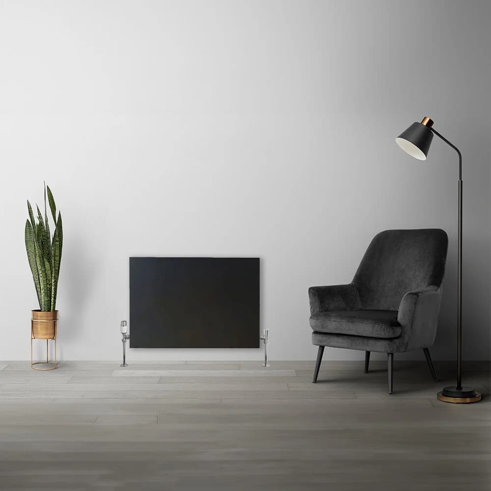 Paneelradiator met vlakke voorzijde zwart