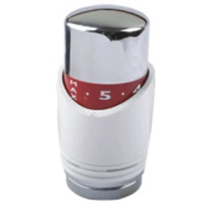 luxe thermostaatknop M-30 wit/chroom