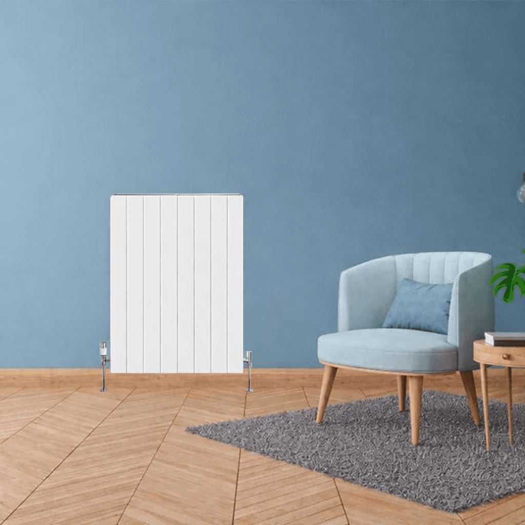 H90 x B40 T33 - Paneelradiator C8 gegroefde voorzijde Wit