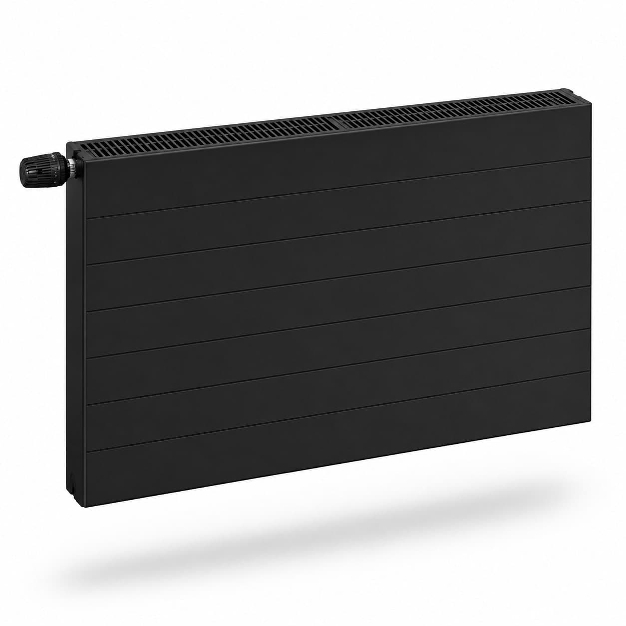 H60 x B100 T22 - Hybride Paneelradiator C8 gegroefde voorzijde Mat Zwart