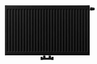 H60 x B100 T22 - Hybride Paneelradiator C8 geribbelde voorzijde Mat Zwart