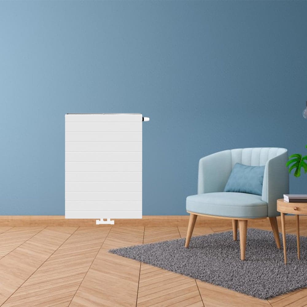 H90 x B60 T11 - Paneelradiator C8 gegroefde voorzijde Wit