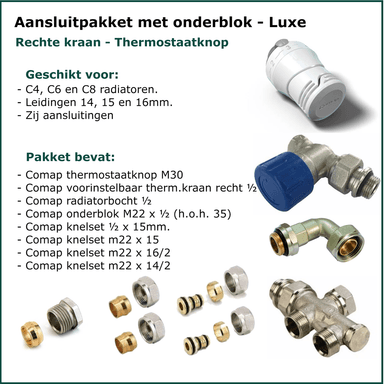 Set 8 - Aansluitset Recht - Onderblok - Luxe