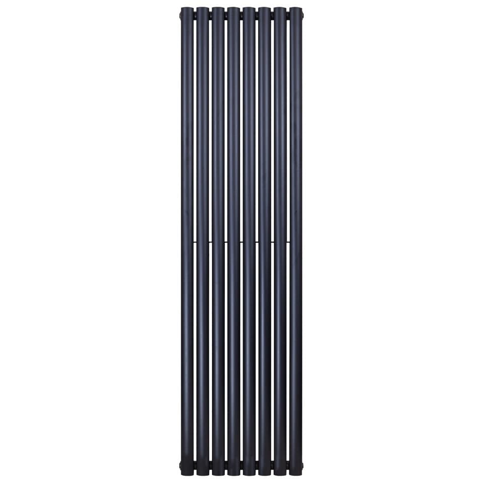 OVAL Verticale designradiator - H180 x B47 cm - midden-aansluiting Zwart - 1640 Watt