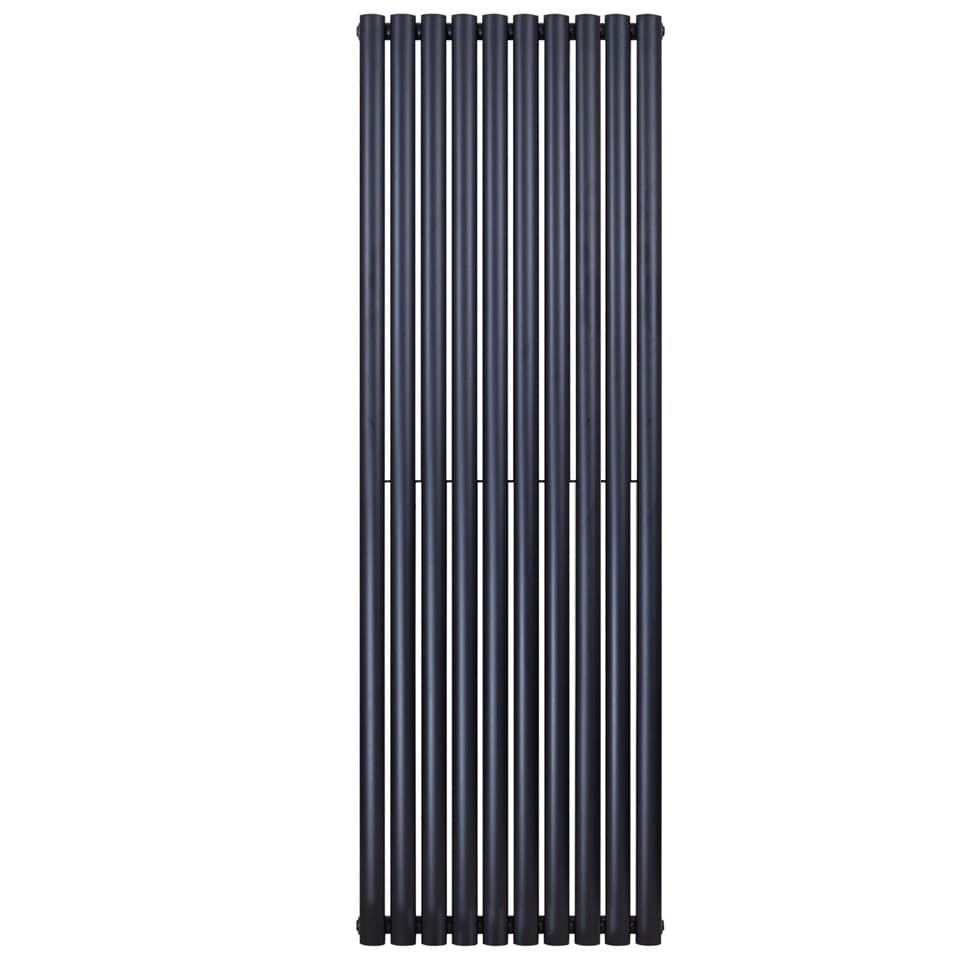 OVAL Verticale designradiator - H180 x B59 cm - midden-aansluiting Zwart - 2050 Watt