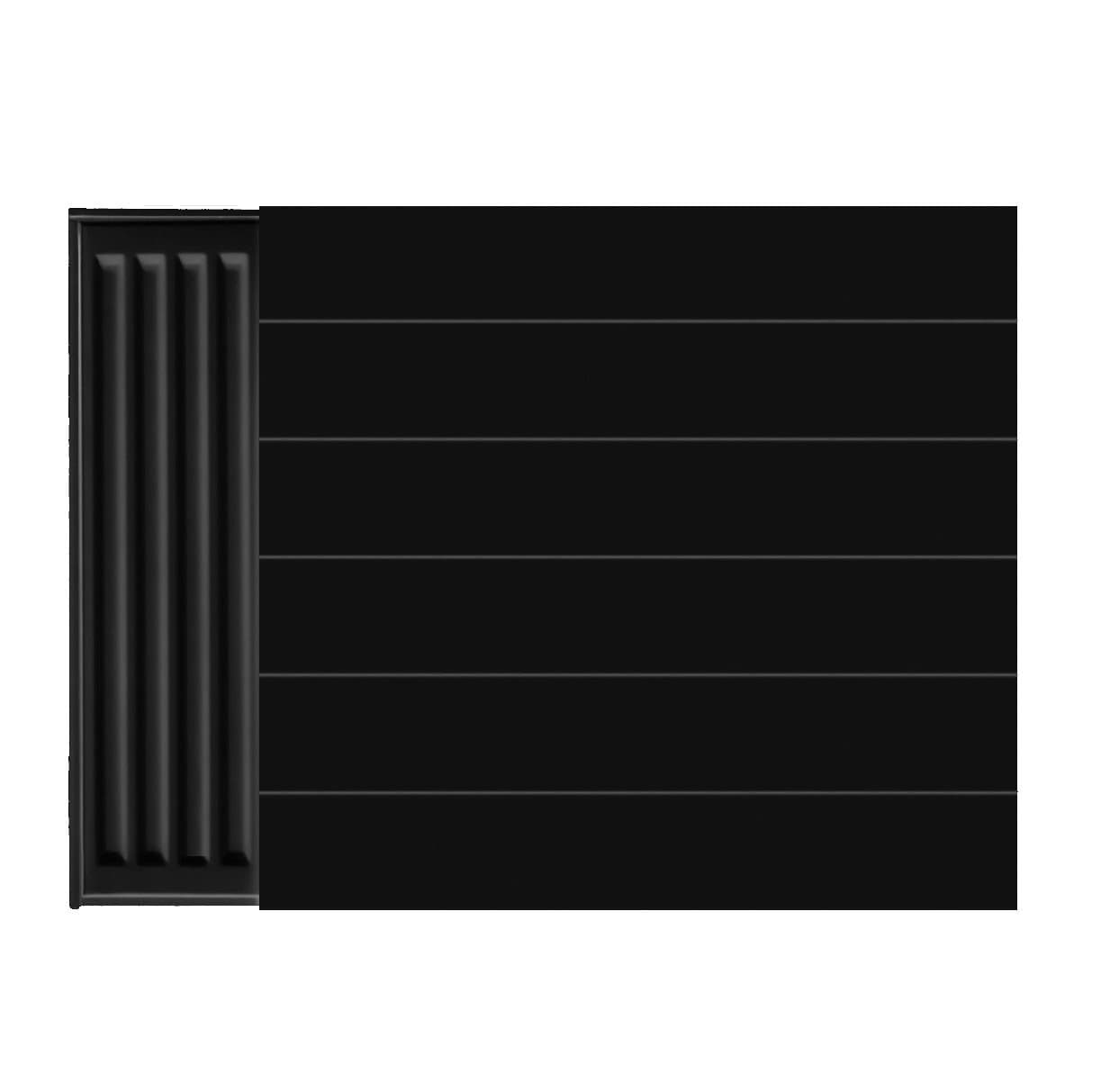 H60 x B120 cm gegroefde voorzijde radiator ombouw voorplaat - Zwart (Ral 9005)