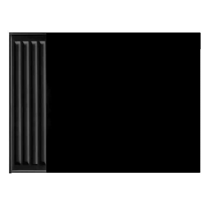 H40 x B100 cm vlakke voorzijde radiator ombouw voorplaat - Zwart (Ral 9005)