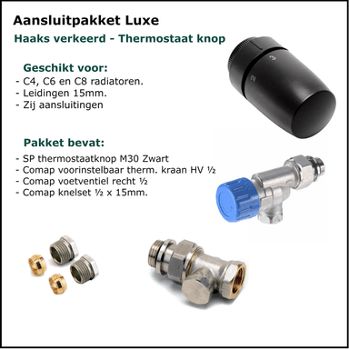 Set 4 - Zij Aansluitset HV - Luxe - Zwart