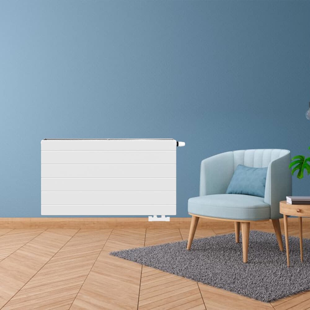 H30 x B100 T33 - Paneelradiator C4 gegroefde voorzijde Wit
