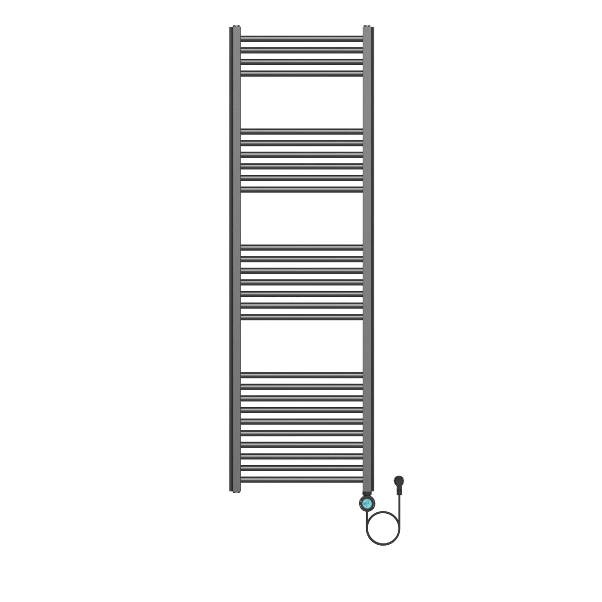H160 x B50 cm elektrische Handdoekradiator 700W Gunmetal