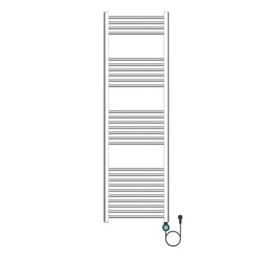 H160 x B50 cm - elektrische Handdoekradiator 700W GEBORSTELD RVS